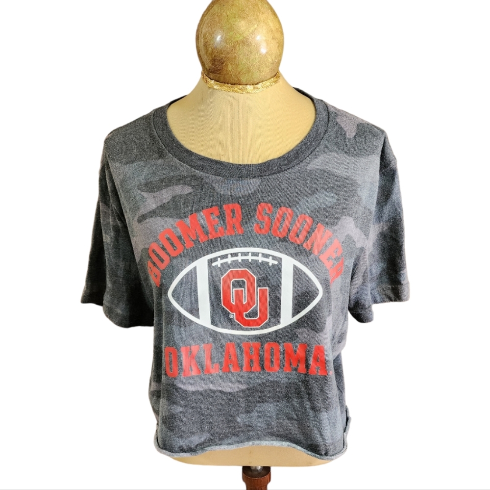 Pink Victoria Secret "Boomer Sooner" Crop Shirt